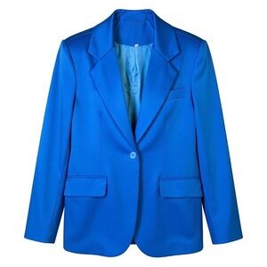Cobalt Blue Blazer Women’s XL Single Button Fully Lined Classic Fit Party